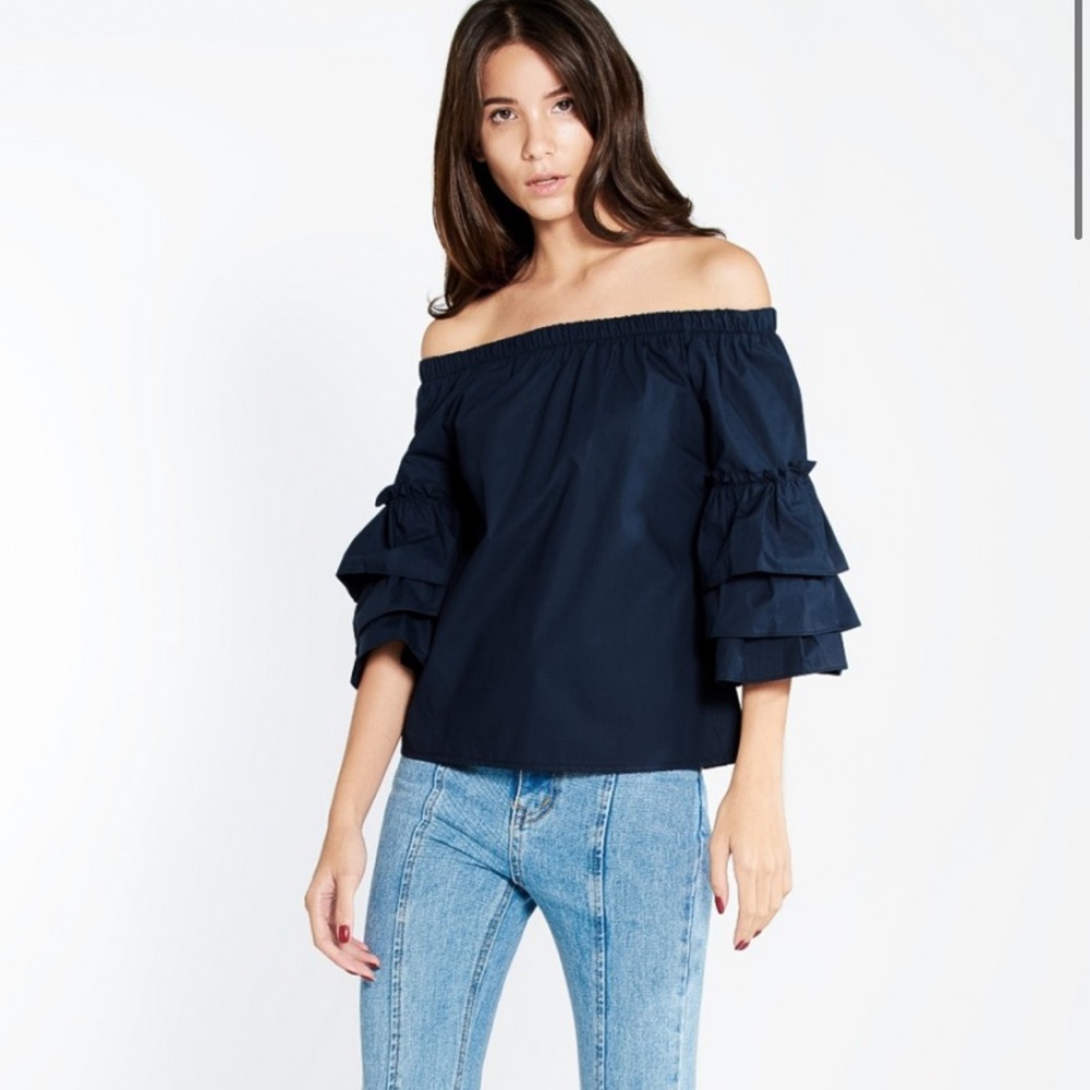 Abba Tiered Ruffle Sleeve Top- XS